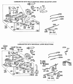 Carburetor Assy Diagram and Parts List for 060102-9400-25  Briggs and Stratton Engine